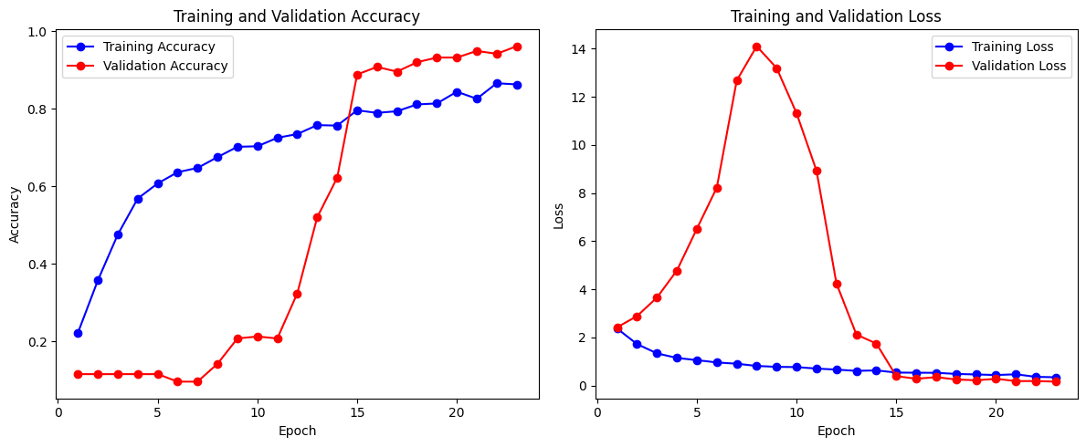 Training stopped at epoch 23 — val acc = 96.13%, loss = 0.165